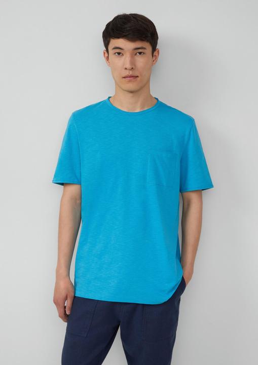 Produktbild S.Oliver T-Shirt Flammgarn-T-Shirt mit Brusttasche und offenen Kanten (M)