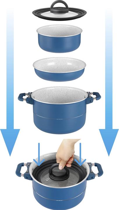 Immagine prodotto Brunner Carezza Magnetogrip (22 cm, Set di pentole e padelle da cucina, Alluminio)