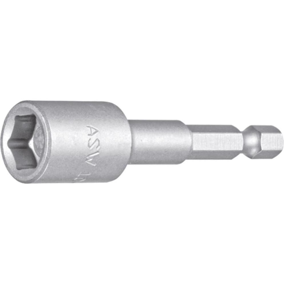 ASW, Steckschlüssel + Stecknuss, 1/4 Bitaufnahme Steckschlüsseleinsatz Ø 13 mm mit Dauermagnet