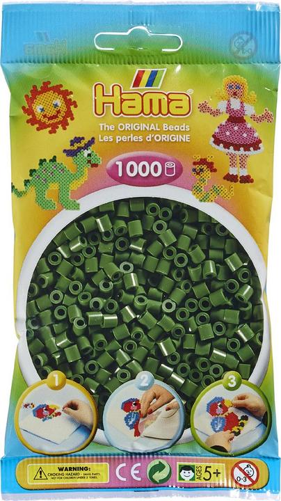 Actual product image Hama Fuse beads - forest green, 1000pcs.
