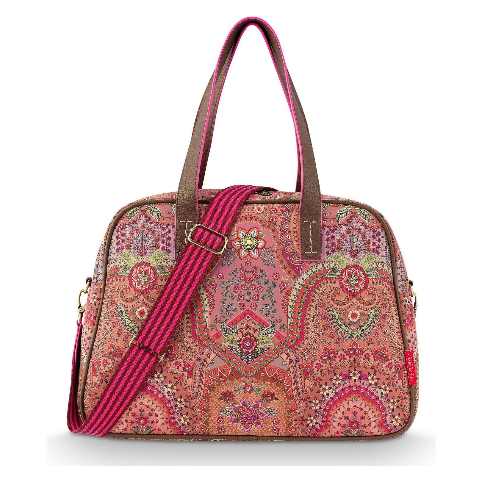 Pip Studio, Damen, Tasche, Tovy Weekend Bag Jabali, Orange, Rot, Grün, Violett