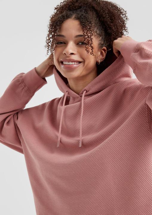 Produktbild s.Oliver Sweatshirt Sweatshirt mit Strukturmuster und Kapuze (M)