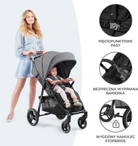 Actual product image KinderKraft wzek spacerowy Grande + pink 22kg