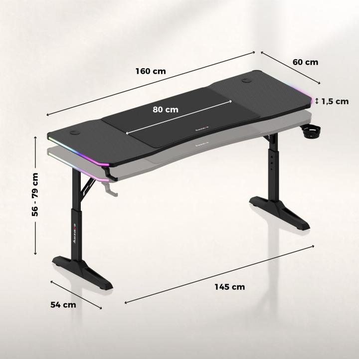 Actual product image Huzaro Biurko gamingowe Hero 4.6 RGB Black