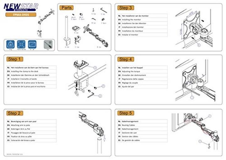 Actual product image Neomounts FPMA-D935 Monitor table mount (Table, 27", 10 kg)