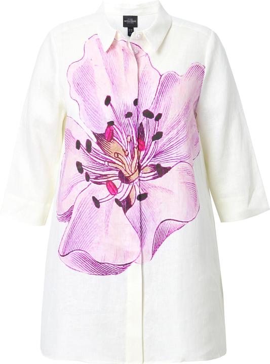 Produktbild Ulla Popken Leinenbluse, Blüten, A-Linie, Hemdkragen, 3/4-Arm (46, 48)
