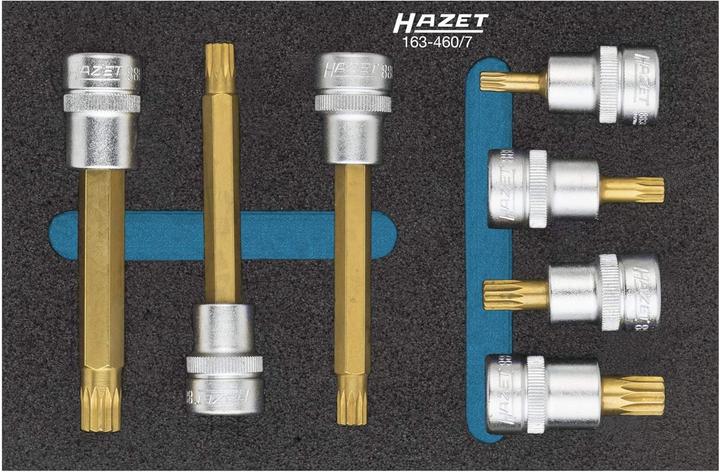HAZET Screwdriver socket set 163-460/7 - Square hollow 10 mm (3/8
