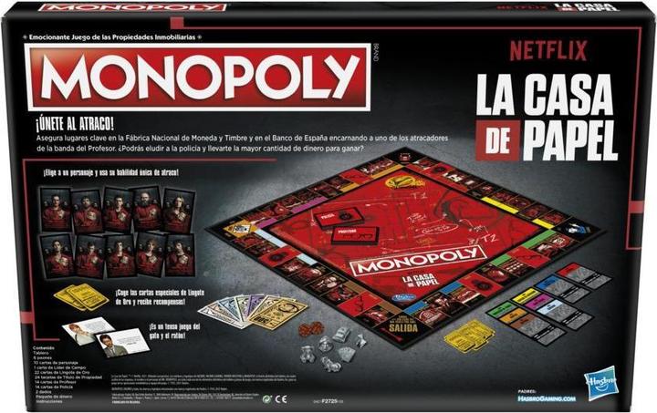 Produktbild Monopoly Netflix Haus des Geldes/La Casa de Papel Edition, Brettspiel für Erwachsene und Teenager (Deutsch, Italienisch, Niederländisch, Arabisch, Türkisch, Portugiesisch, Ungarisch, Dänisch, Rumänisch, Slowenisch, Tschechisch, Schwedisch, Norwegisch, Bulgarisch, Kroatisch, Lettisch, Slowakisch, Englisch, Spanisch, Polnisch, Finnisch)