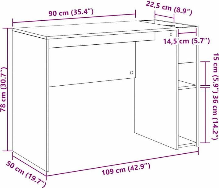 Image du produit vidaXL Moderner Schreibtisch (50 x 109 x 78 cm)