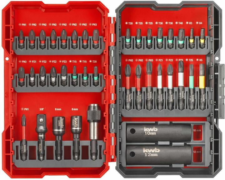 Produktbild kwb Bitbox Impact 39tlg L-Box (Innensechskant, Kreuz Pozidriv PZ)