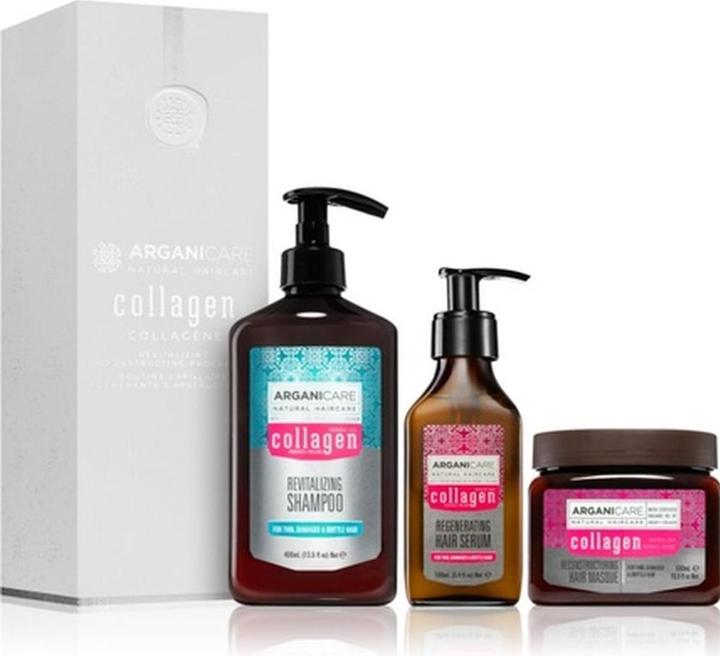 Immagine prodotto Arganicare Set di programmi di rivitalizzazione e ristrutturazione del collagene - con effetto rivitalizzante (Set per la cura dei capelli)
