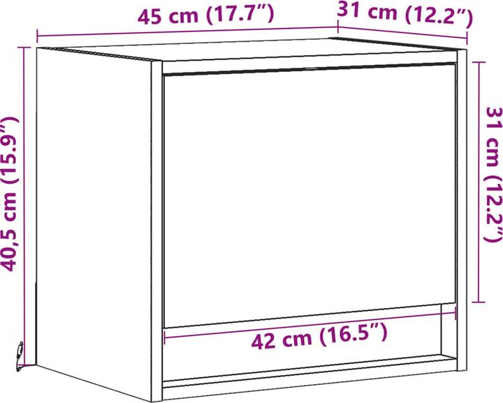Produktbild vidaXL Wand-Nachttisch (45 x 31 x 40.50 cm)