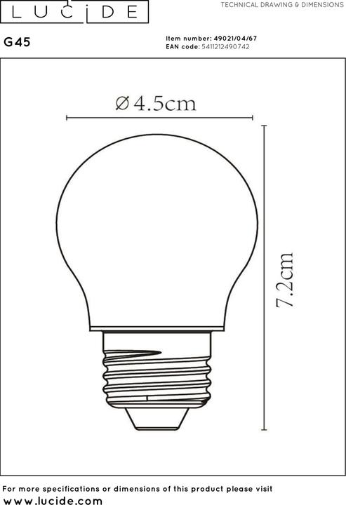 Image du produit Lucide E27 (E27, 400 lm, 1x)