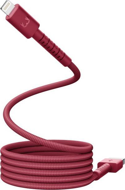 Image du produit Fresh'N Rebel Fresh 'n Rebel USB-A zu Lightning silicone geflochtenes Kabel "FlexWave" 2m, Berry Red (2 m, 30 W)