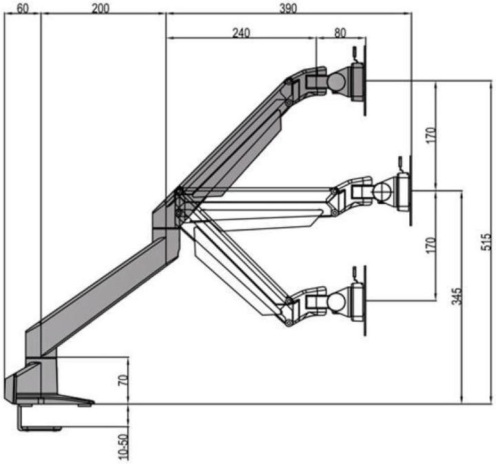 Image du produit Multibrackets MB Support de table Duo Crossbar (Tables, 28")