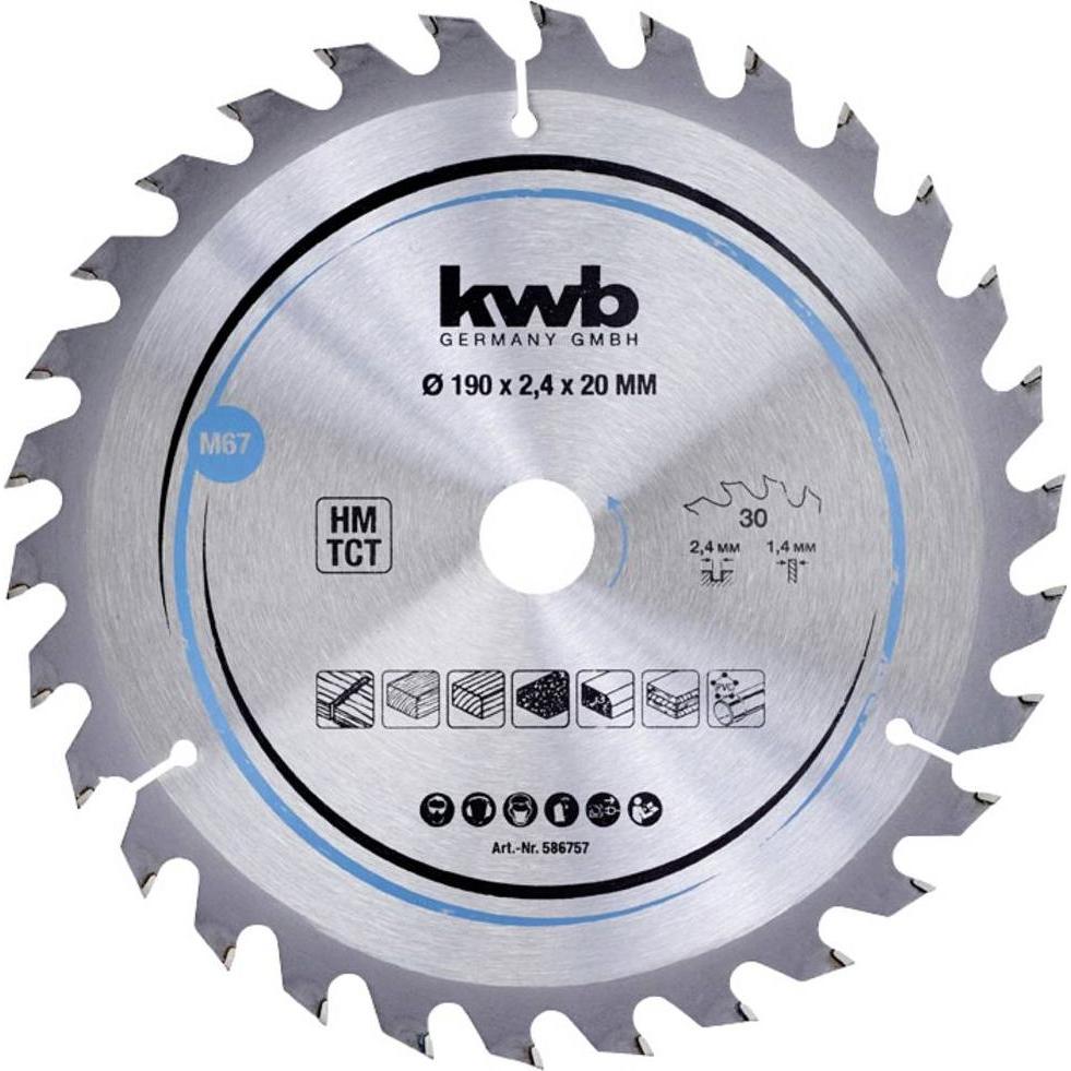 kwb, Sägeblatt, Kreissägeblatt HM Mittel Ø 190x20 Z30