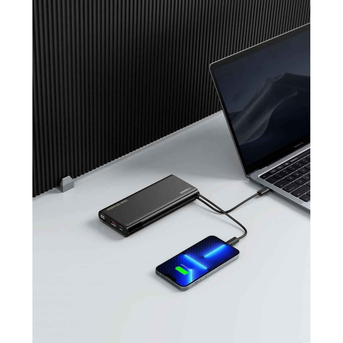 Thumbnail - Veger TC130 (25000 mAh, 100 W, 92.50 Wh), Powerbank, Schwarz