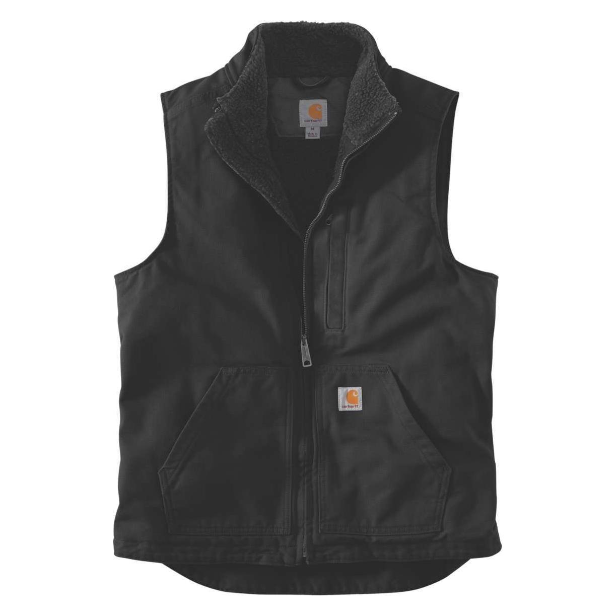 Carhartt, Herren, Westen, Washed Duck Lin.Mock Neck Vest Black Gr.M, Schwarz, (M)