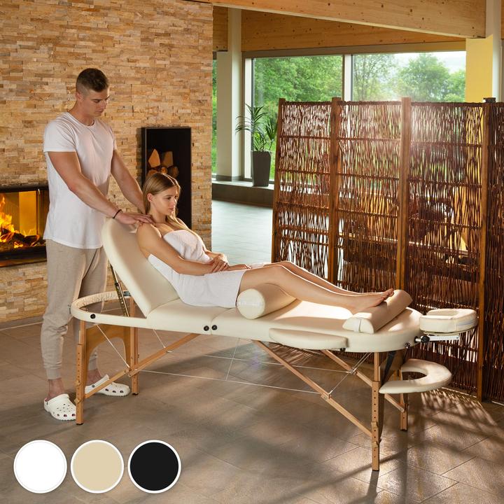 Image du produit tectake Table de massage Sawsan 3 zones avec rembourrage de 5cm et châssis en bois