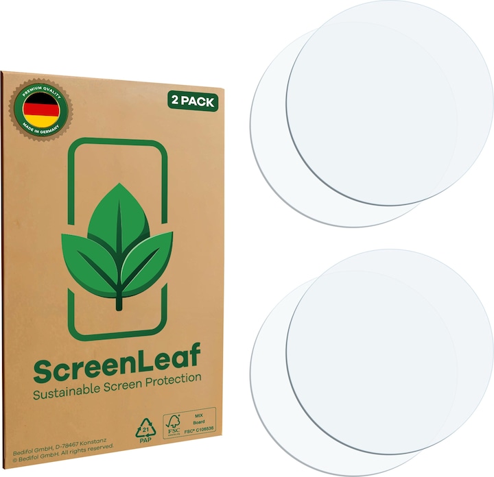 Actual product image ScreenLeaf Screen Protector sustainable Screen Protection, clear, anti-scratch (2 Piece, Motorola Moto G24 Power)