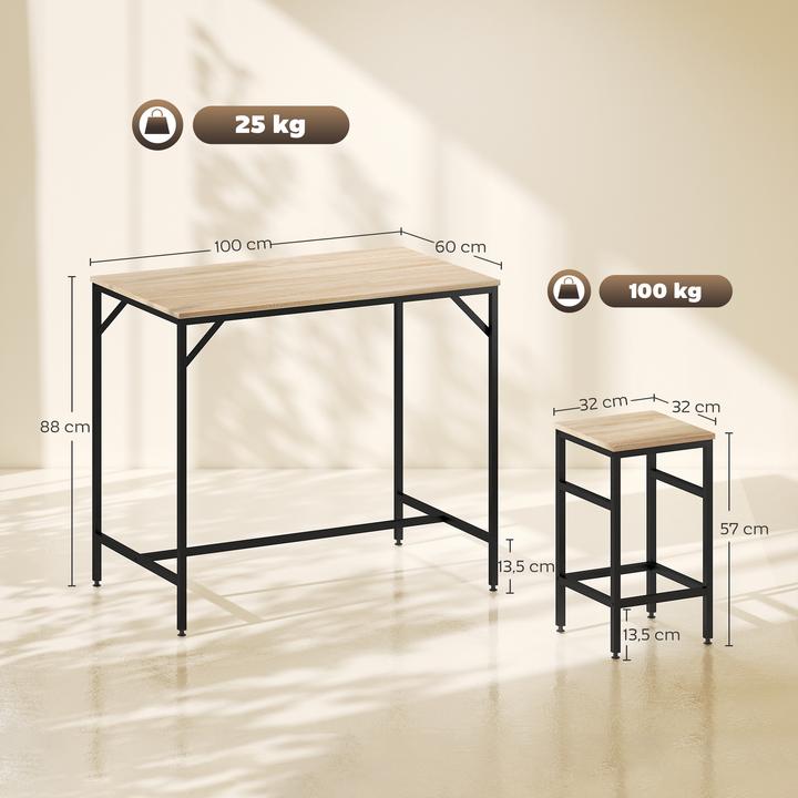 Image du produit Homcom Ensemble de tables de bar (100 x 60 x 88 cm)
