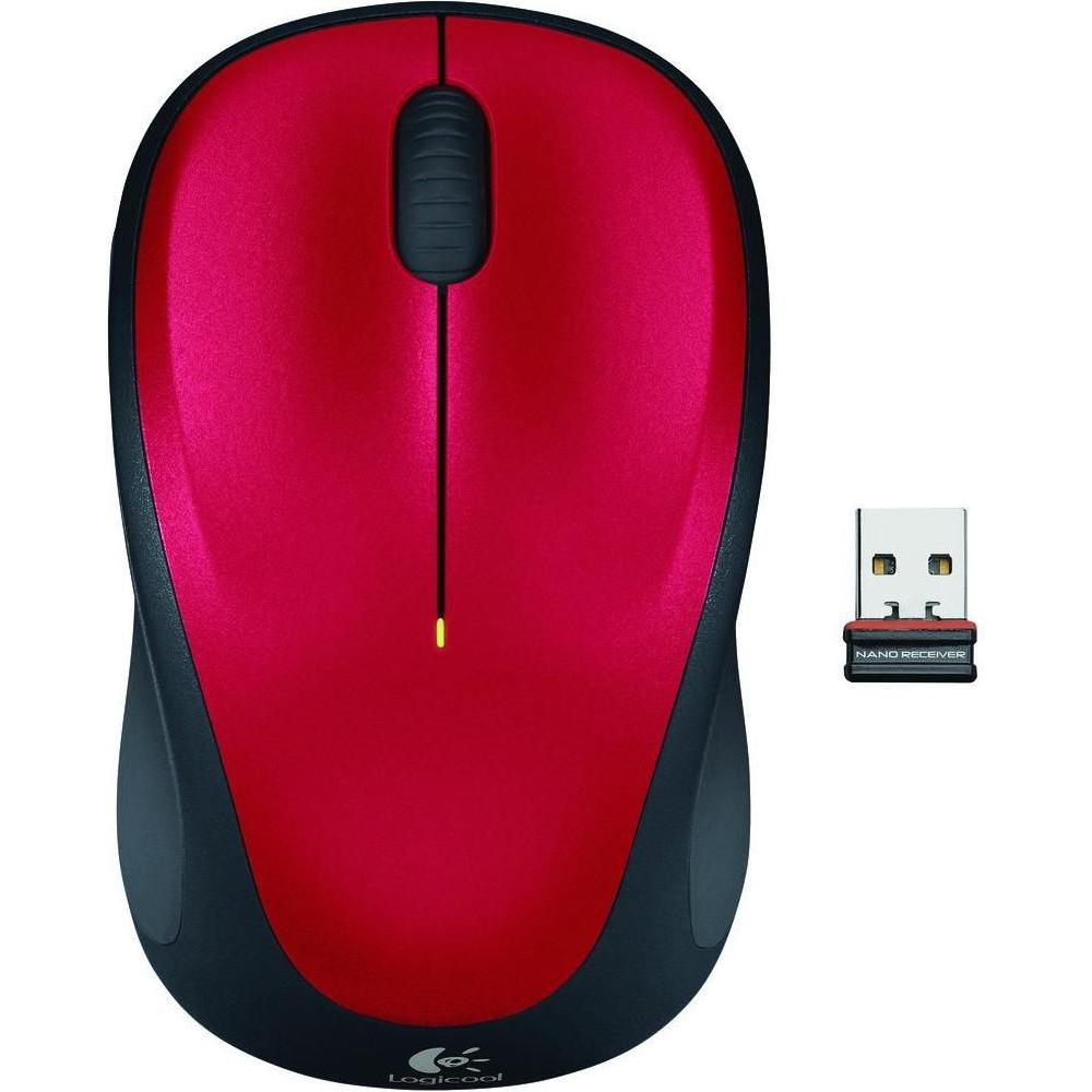 Logitech M235 (Kabellos), Maus, Rot