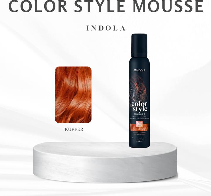 Image du produit Indola Mousse Cuivre Color Style 200 ml (200 ml, Mousse coiffante)