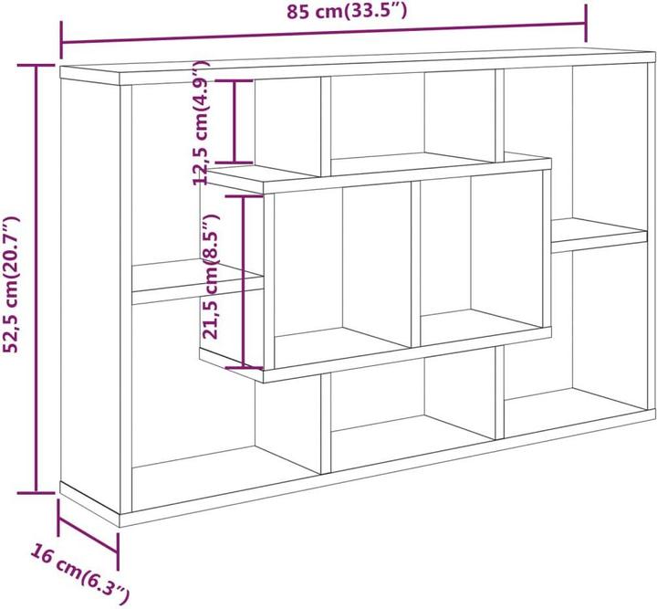 Immagine prodotto vidaXL Wandregal (85 x 16 x 52.50 cm)