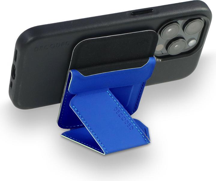 Actual product image Decoded Silicone MagSafe Card Stand Sleeve Galactic Blue