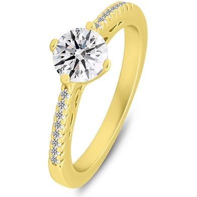 Brilio, Ring, Silver - Beautiful gold-plated ring with RI134Y zircons - Circuit: 52 mm, (52)