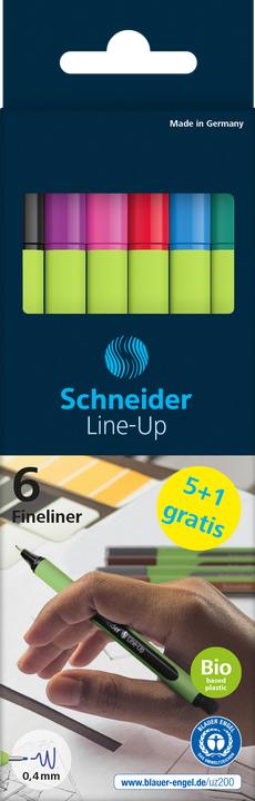 Image du produit Schneider Instruments d'écriture Etui 6x Fineliner Line-Up 04, Action 5+1 (6x)