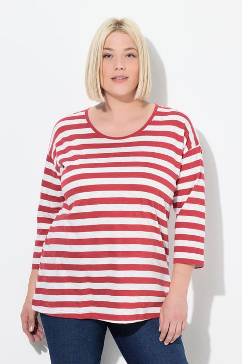 Actual product image Ulla Popken Shirt, Ringel, Oversized, Rundhals, Langarm (58)