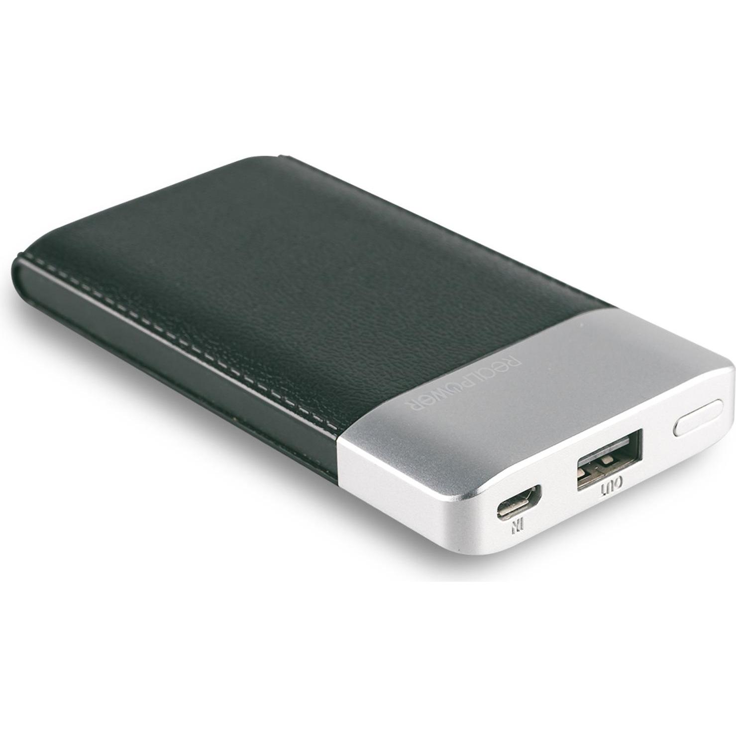RealPower PB-4000 Fashion (4000 mAh, 14.80 Wh), Powerbank, Schwarz, Silber