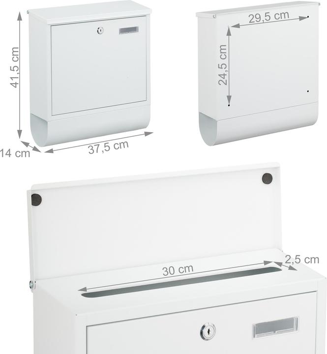 Produktbild Relaxdays Briefkasten mit Zeitungsfach