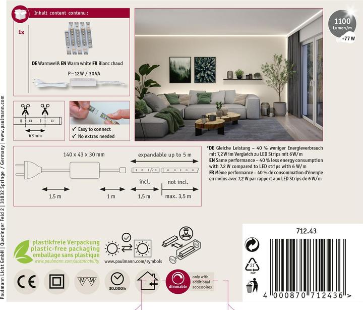 Actual product image Paulmann MaxLED 1000 Basisset (Warm white, 150 cm, Indoor)