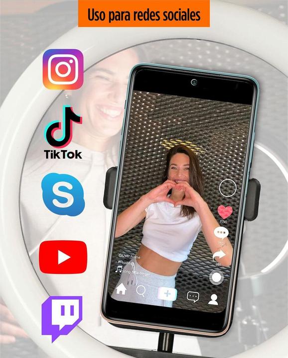 Produktbild KSIX Kit Studio Live Max LED Ring With Floor Tripod 1.60 M For Smartphone (Ringlicht)