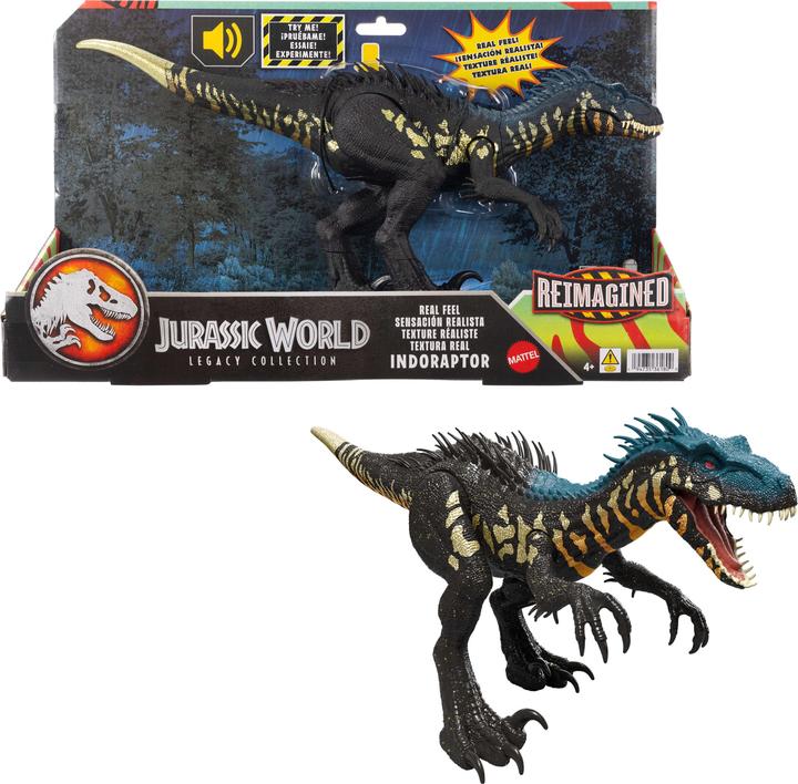Mattel Jurassic World Reimagined Indoraptor Dinosaur Action Figure, Bold Colored Real Feel Carnivore Toy
