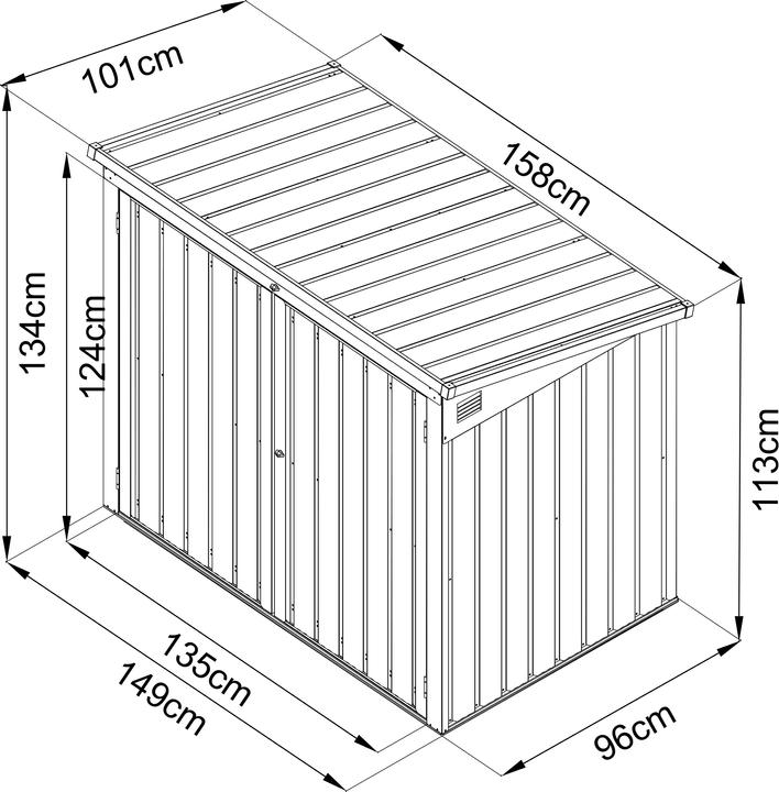 Immagine prodotto Axi Oscar cassonetto in metallo per rifiuti da giardino antracite 2x 240L