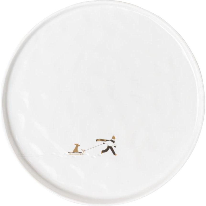 Räder Teller „Schneetag“, Hund, 22 cm, Piatti, Multicolore