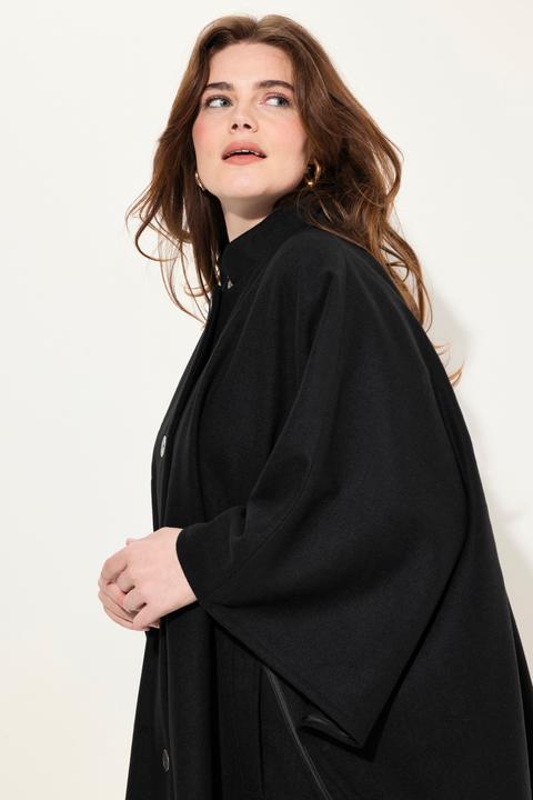 Actual product image Ulla Popken Cape-Style Button Close Poncho (50, 52, 54, 56)