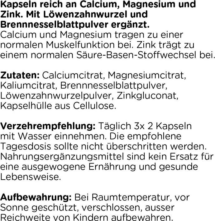 Nährwerte und Zutaten Kanela Basen Vital Kapseln (100 Stk) (100 Stück, Kapseln)