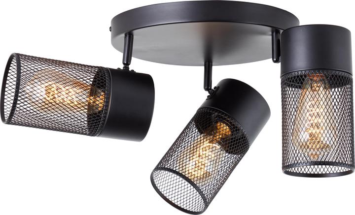 Produktbild Brilliant Kamolo Spotrondell 3flg schwarz matt (E27)