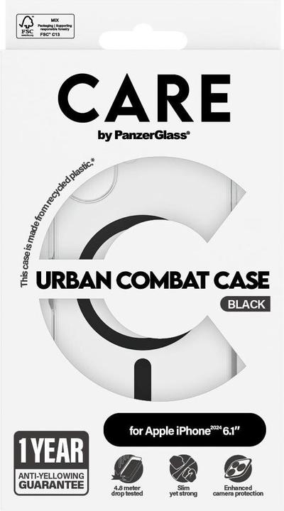 Image du produit PanzerGlass CARE Étui phare Urban Combat w. Noir MagSafe iPhone '24 6.1" (Apple iPhone 16)