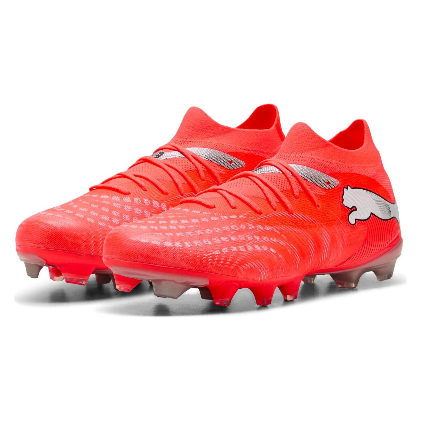Puma, Mannen, Voetbalschoenen, Future 9 Match Fg/Ag (46), Rood, Wit, Zwart, Zilver