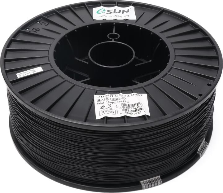 Image du produit eSUN Filament PLA+ 1.75mm noir 3Kg (PLA+ LECTURE, 1.75 mm, 3000 g, Noir)