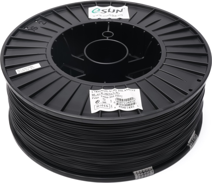 Actual product image eSUN PLA+ Filament 1.75mm Black 3Kg (PLA+, 1.75 mm, 3000 g, Black)