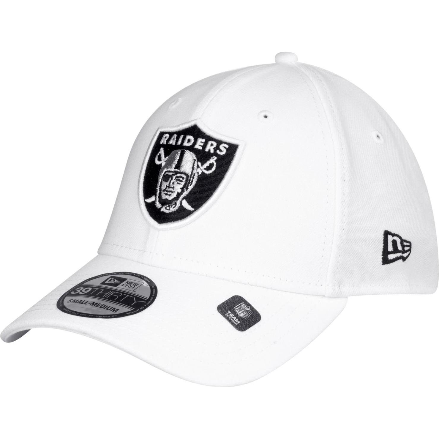 New Era, Herren, Cap, 39Thirty Stretch Cap - NFL Las Vegas Raiders - S/M, Weiss, (M)