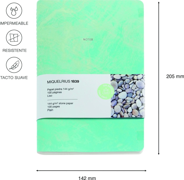 Immagine prodotto Miquelrius Quaderno verde pietra (A5, Nessuna, Copertina rigida)