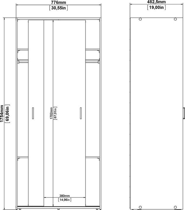 Produktbild Ebuy24 Kleiderschrank Space