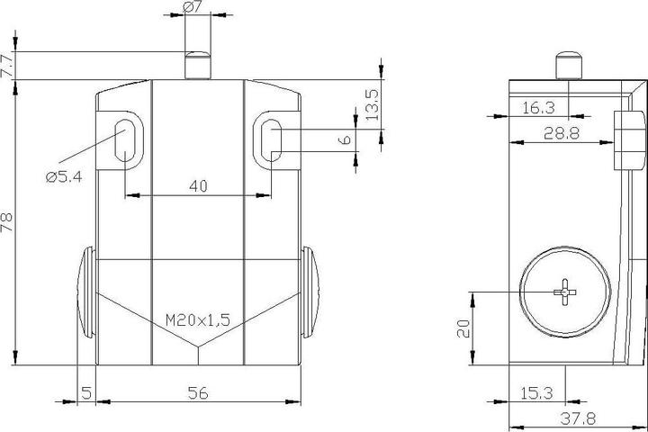 Produktbild Siemens Begrenzungsschalter 56 mm Rundst 1NO/2NC